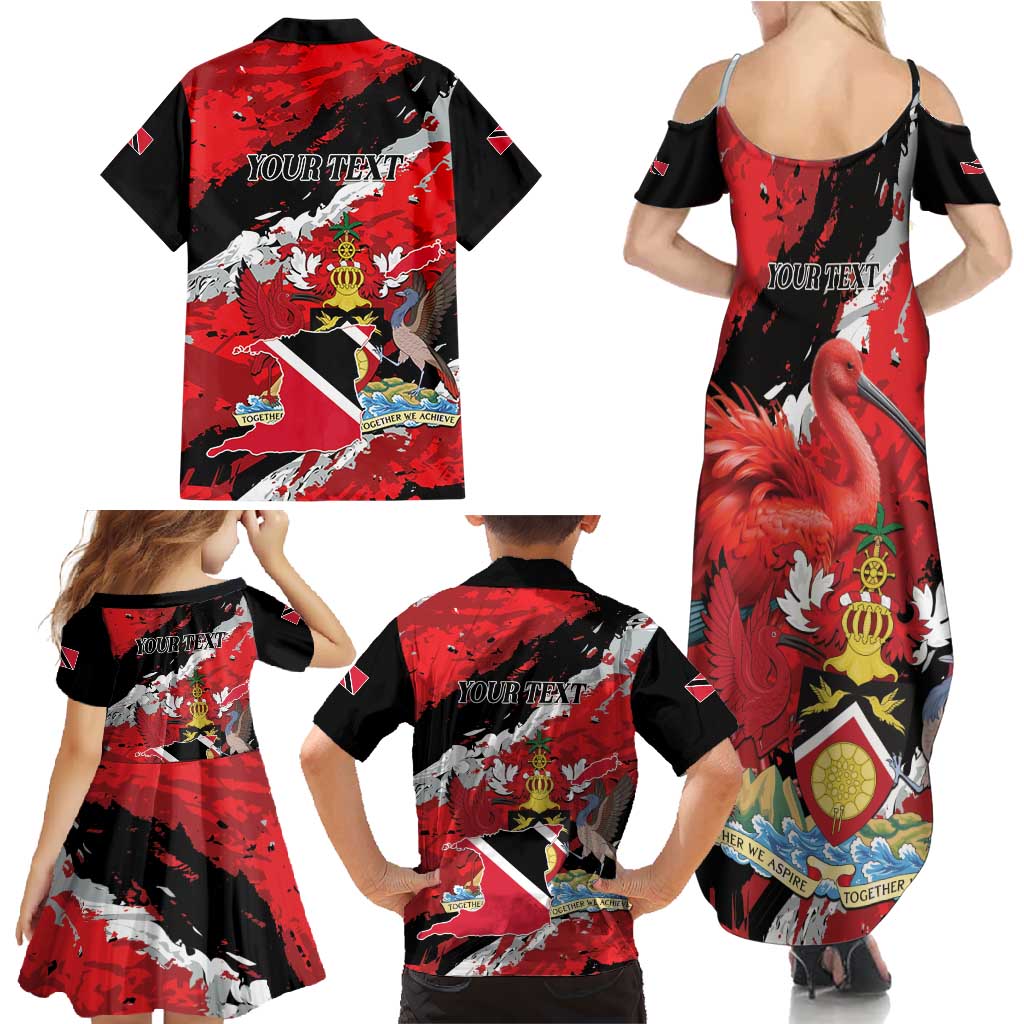 Personalized Trinidad And Tobago Scarlet Ibis Family Matching Summer Maxi Dress and Hawaiian Shirt Special Stylized - Wonder Print Shop