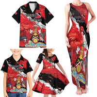 Personalized Trinidad And Tobago Scarlet Ibis Family Matching Tank Maxi Dress and Hawaiian Shirt Special Stylized - Wonder Print Shop