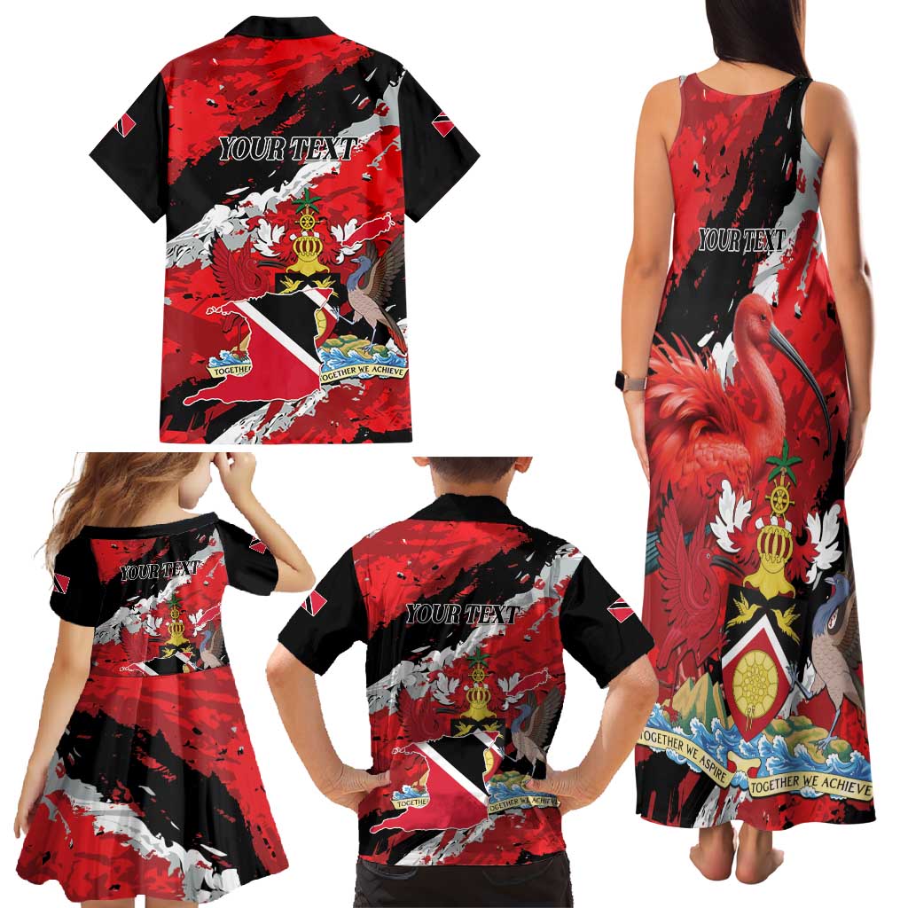 Personalized Trinidad And Tobago Scarlet Ibis Family Matching Tank Maxi Dress and Hawaiian Shirt Special Stylized - Wonder Print Shop