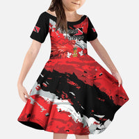 Personalized Trinidad And Tobago Scarlet Ibis Kid Short Sleeve Dress Special Stylized - Wonder Print Shop