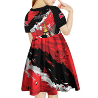 Personalized Trinidad And Tobago Scarlet Ibis Kid Short Sleeve Dress Special Stylized - Wonder Print Shop