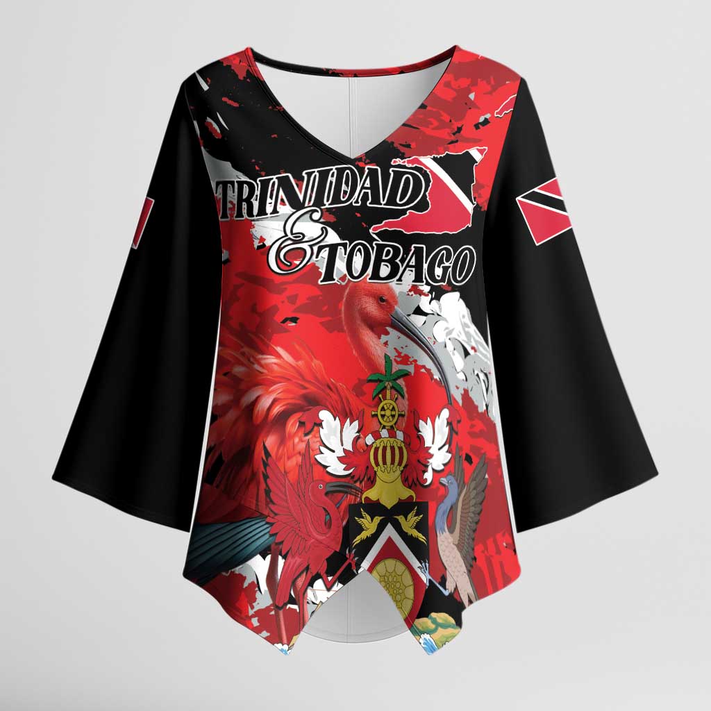 Personalized Trinidad And Tobago Scarlet Ibis Kimono Sleeve Blouse Special Stylized - Wonder Print Shop