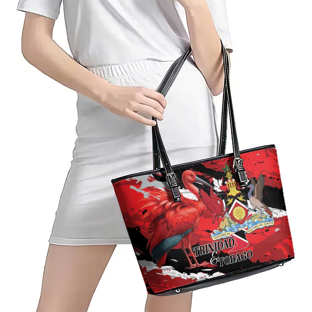 Trinidad And Tobago Scarlet Ibis Leather Tote Bag Special Stylized - Wonder Print Shop