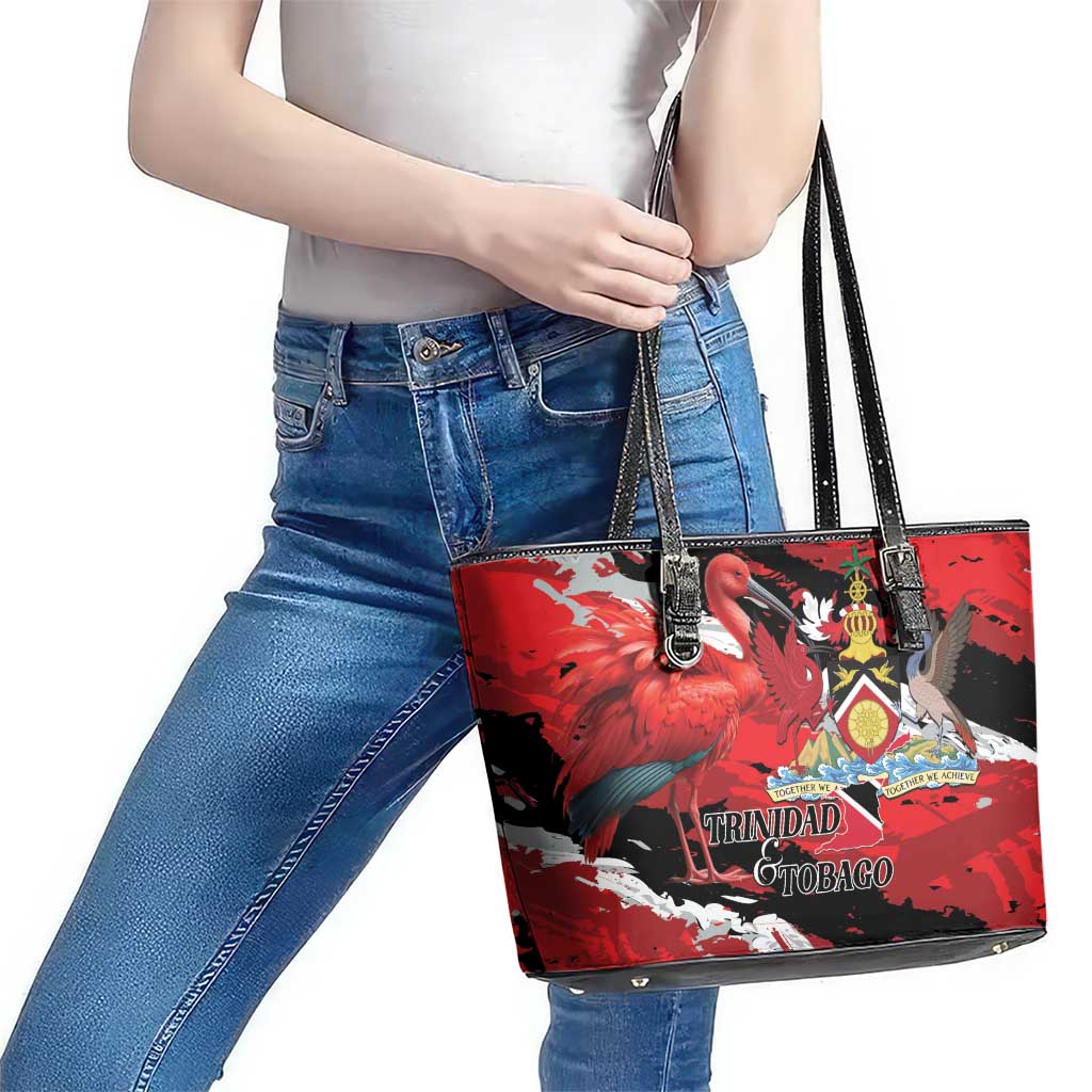 Trinidad And Tobago Scarlet Ibis Leather Tote Bag Special Stylized - Wonder Print Shop