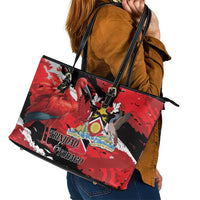 Trinidad And Tobago Scarlet Ibis Leather Tote Bag Special Stylized - Wonder Print Shop