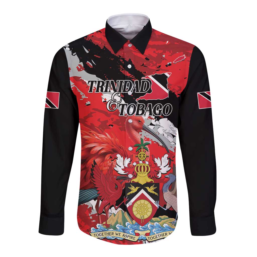 Personalized Trinidad And Tobago Scarlet Ibis Long Sleeve Button Shirt Special Stylized - Wonder Print Shop