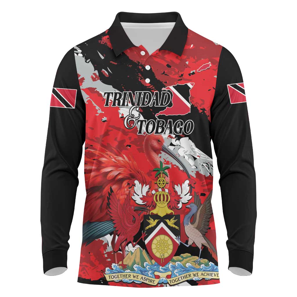 Personalized Trinidad And Tobago Scarlet Ibis Long Sleeve Polo Shirt Special Stylized - Wonder Print Shop