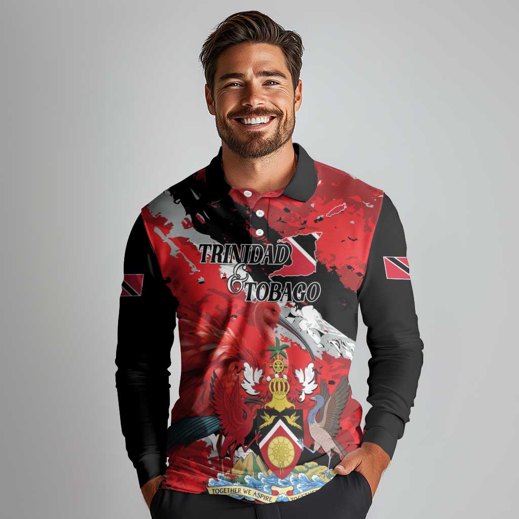 Personalized Trinidad And Tobago Scarlet Ibis Long Sleeve Polo Shirt Special Stylized - Wonder Print Shop