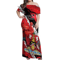 Personalized Trinidad And Tobago Scarlet Ibis Off Shoulder Maxi Dress Special Stylized - Wonder Print Shop