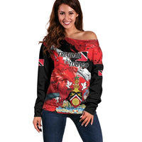 Personalized Trinidad And Tobago Scarlet Ibis Off Shoulder Sweater Special Stylized - Wonder Print Shop