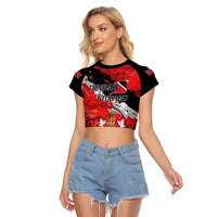 Personalized Trinidad And Tobago Scarlet Ibis Raglan Cropped T Shirt Special Stylized - Wonder Print Shop