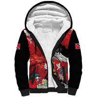 Personalized Trinidad And Tobago Scarlet Ibis Sherpa Hoodie Special Stylized - Wonder Print Shop
