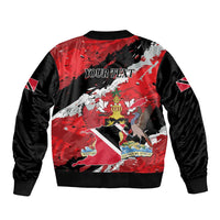 Personalized Trinidad And Tobago Scarlet Ibis Sleeve Zip Bomber Jacket Special Stylized - Wonder Print Shop