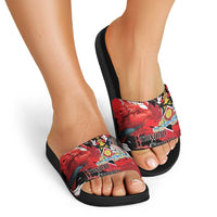 Trinidad And Tobago Scarlet Ibis Slide Sandals Special Stylized - Wonder Print Shop