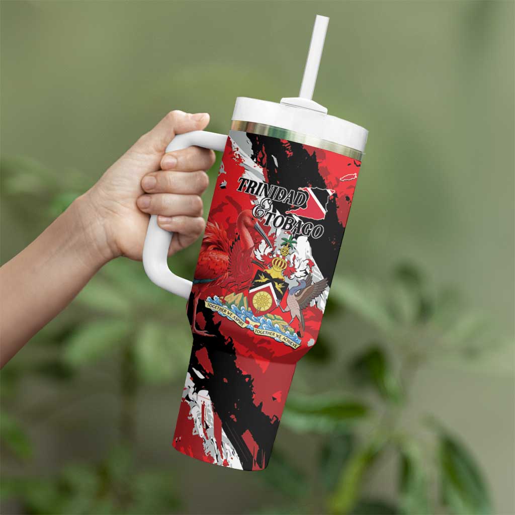 Personalized Trinidad And Tobago Scarlet Ibis Tumbler With Handle Special Stylized - Wonder Print Shop