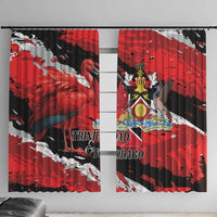Trinidad And Tobago Scarlet Ibis Window Curtain Special Stylized - Wonder Print Shop
