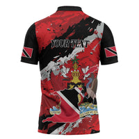 Personalized Trinidad And Tobago Scarlet Ibis Zipper Polo Shirt Special Stylized - Wonder Print Shop