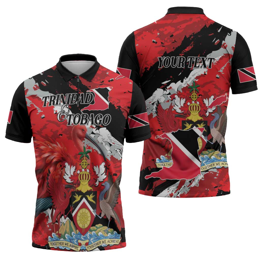 Personalized Trinidad And Tobago Scarlet Ibis Zipper Polo Shirt Special Stylized - Wonder Print Shop