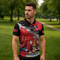 Personalized Trinidad And Tobago Scarlet Ibis Zipper Polo Shirt Special Stylized - Wonder Print Shop