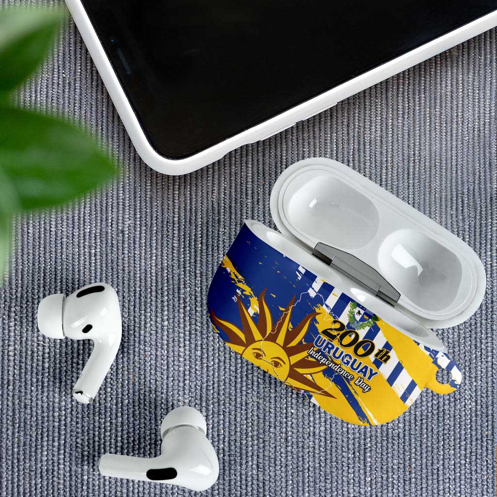 Uruguay 200th Independence Day AirPods Case Sol de Mayo Grunge Stylized - Wonder Print Shop