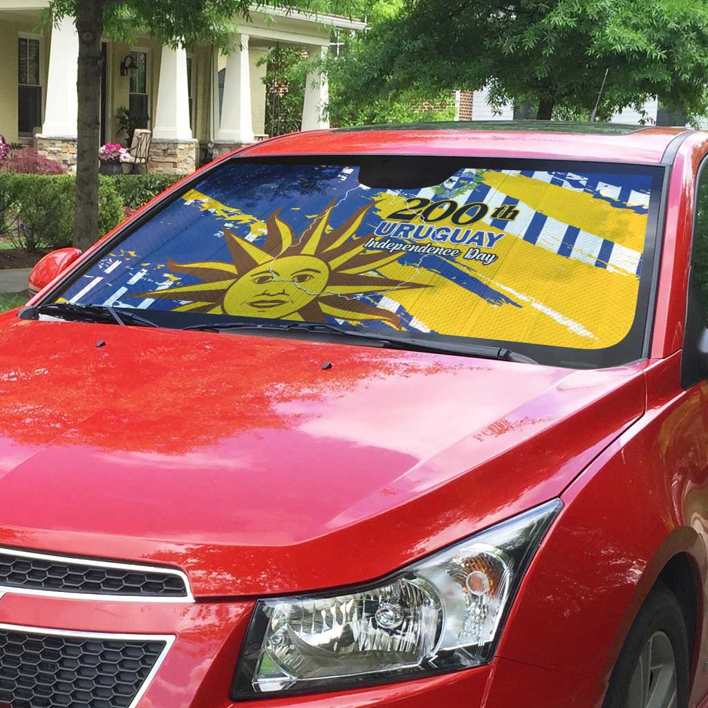 Uruguay 200th Independence Day Auto Sun Shade Sol de Mayo Grunge Stylized - Wonder Print Shop