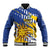 Personalized Uruguay 200th Independence Day Baseball Jacket Sol de Mayo Grunge Stylized - Wonder Print Shop