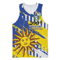 Personalized Uruguay 200th Independence Day Basketball Jersey Sol de Mayo Grunge Stylized - Wonder Print Shop