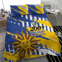 Uruguay 200th Independence Day Bedding Set Sol de Mayo Grunge Stylized - Wonder Print Shop