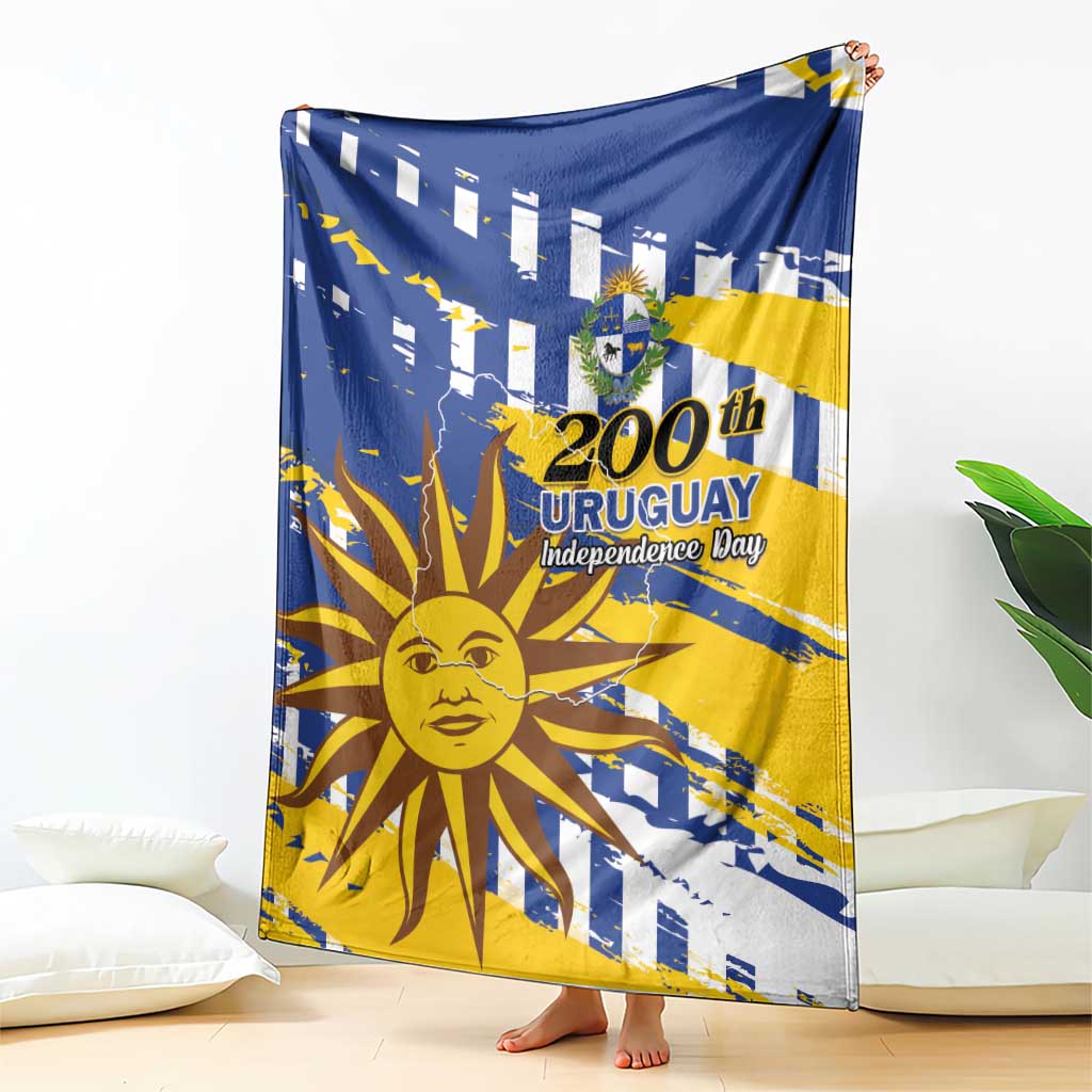Uruguay 200th Independence Day Blanket Sol de Mayo Grunge Stylized - Wonder Print Shop