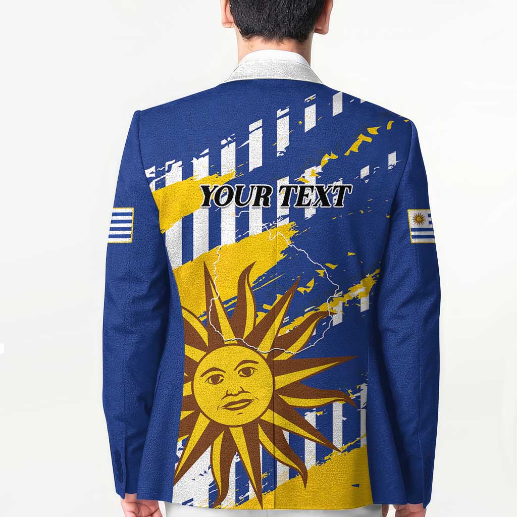 Personalized Uruguay 200th Independence Day Blazer Sol de Mayo Grunge Stylized - Wonder Print Shop
