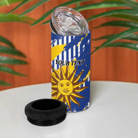 Personalized Uruguay 200th Independence Day 4 in 1 Can Cooler Tumbler Sol de Mayo Grunge Stylized - Wonder Print Shop