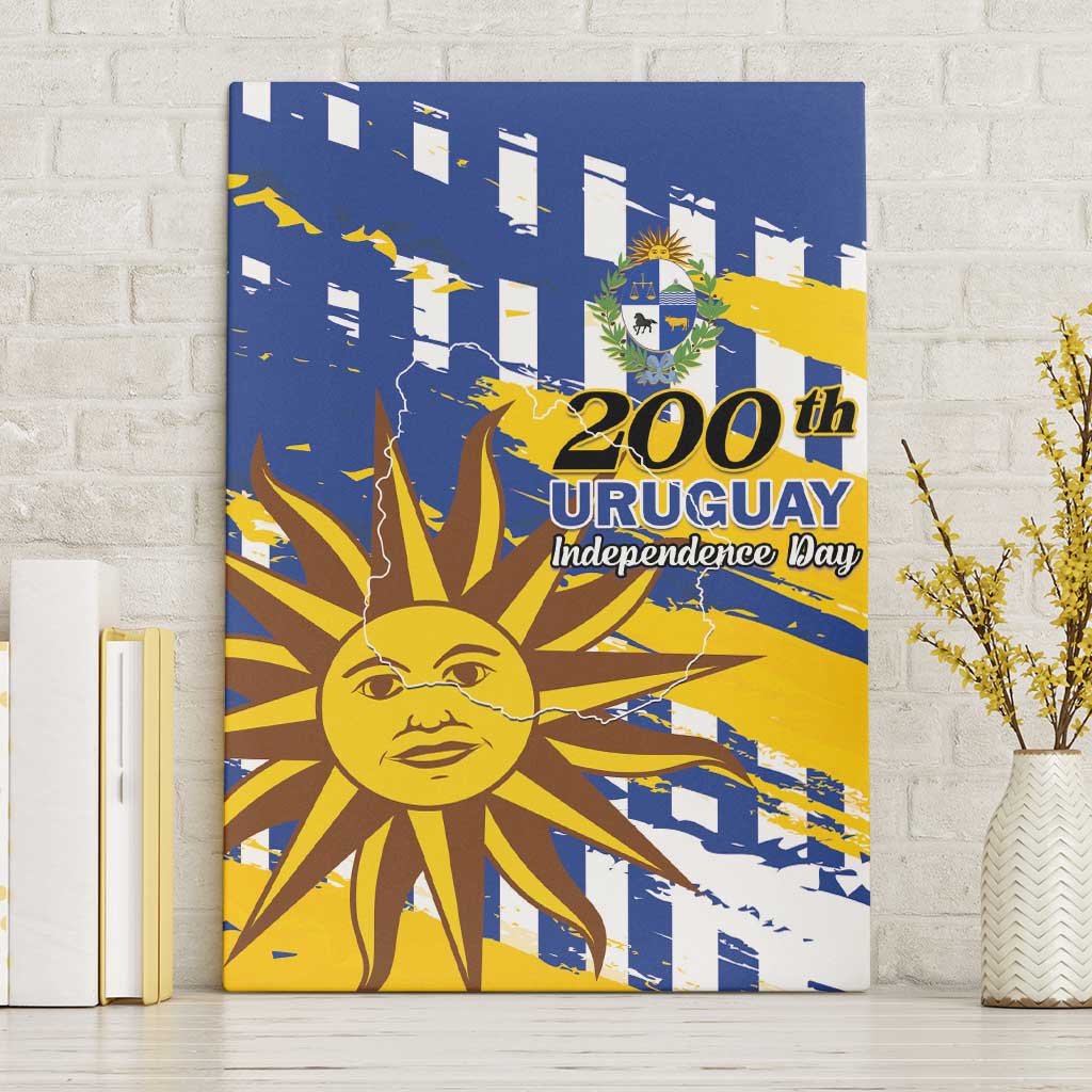 Uruguay 200th Independence Day Canvas Wall Art Sol de Mayo Grunge Stylized - Wonder Print Shop