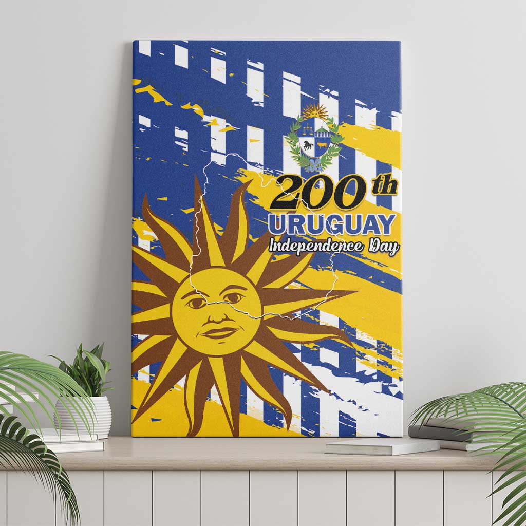 Uruguay 200th Independence Day Canvas Wall Art Sol de Mayo Grunge Stylized - Wonder Print Shop