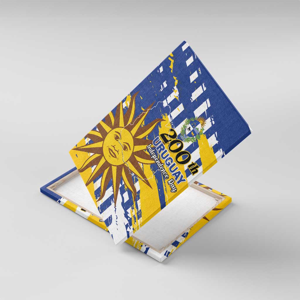 Uruguay 200th Independence Day Canvas Wall Art Sol de Mayo Grunge Stylized - Wonder Print Shop