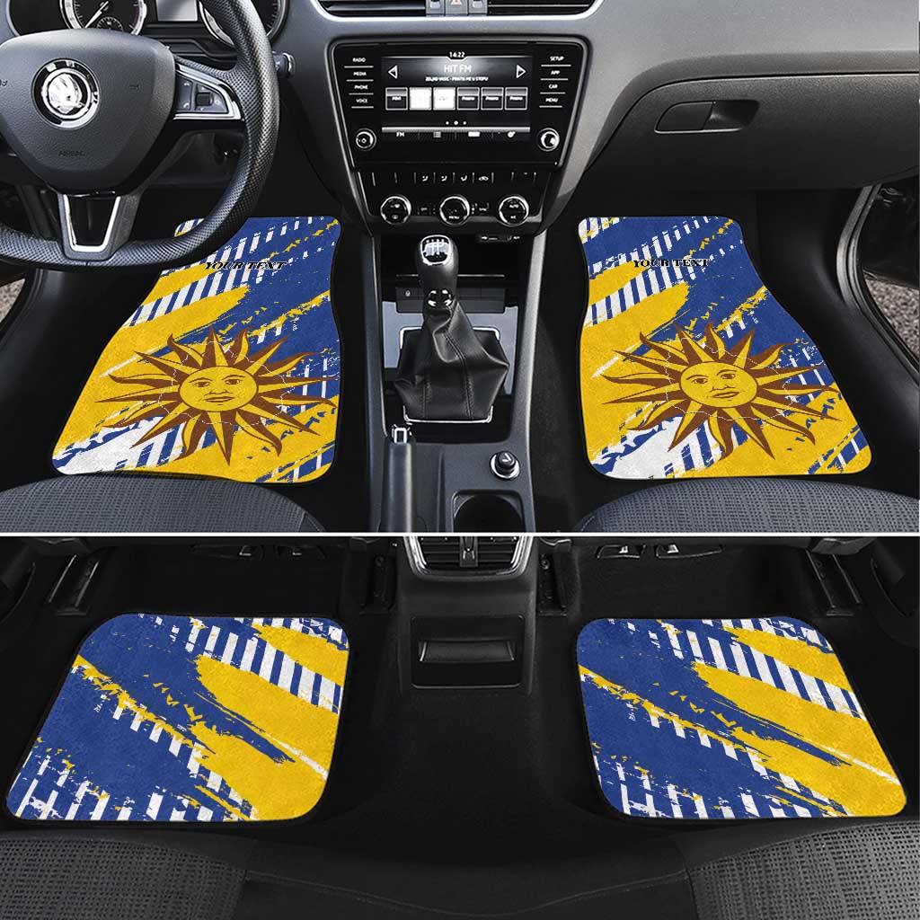 Uruguay 200th Independence Day Car Mats Sol de Mayo Grunge Stylized - Wonder Print Shop