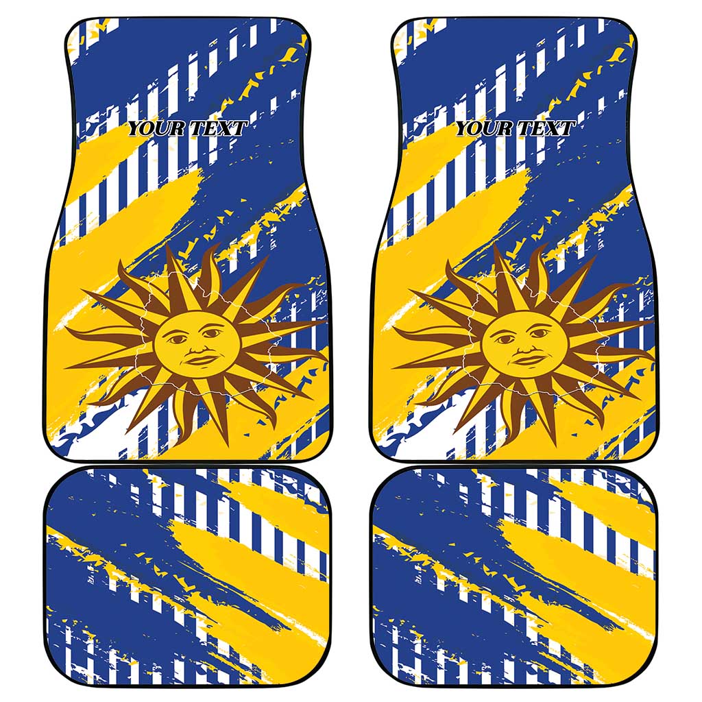 Uruguay 200th Independence Day Car Mats Sol de Mayo Grunge Stylized - Wonder Print Shop