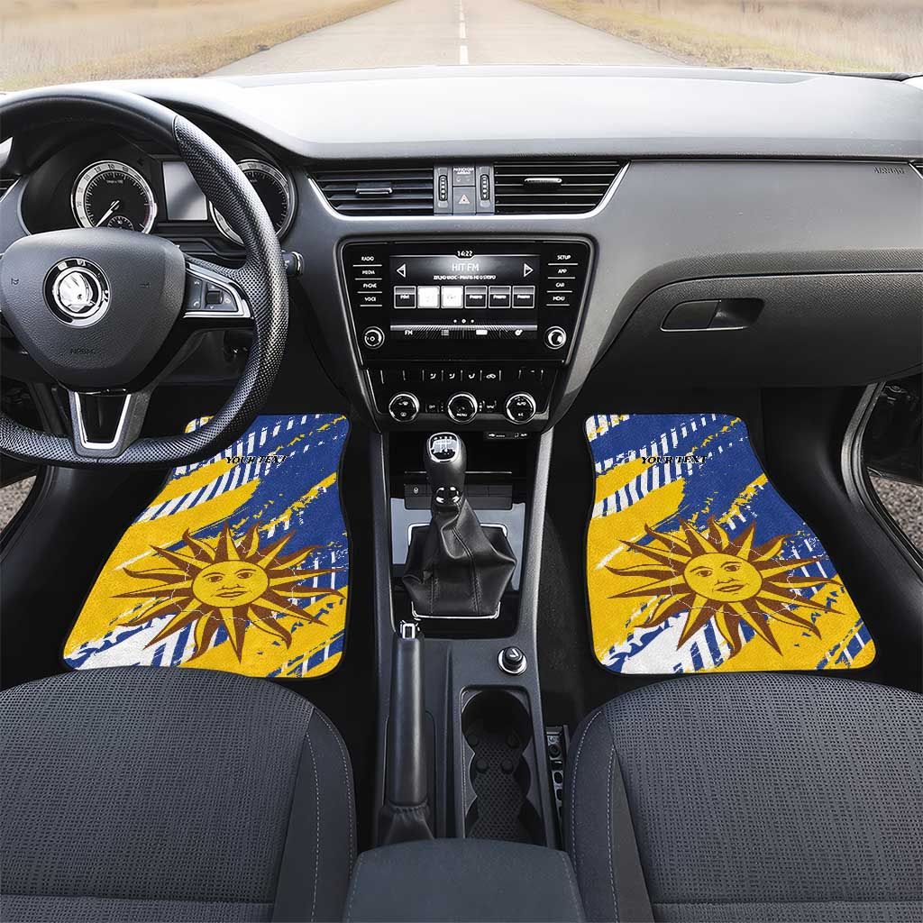 Uruguay 200th Independence Day Car Mats Sol de Mayo Grunge Stylized - Wonder Print Shop