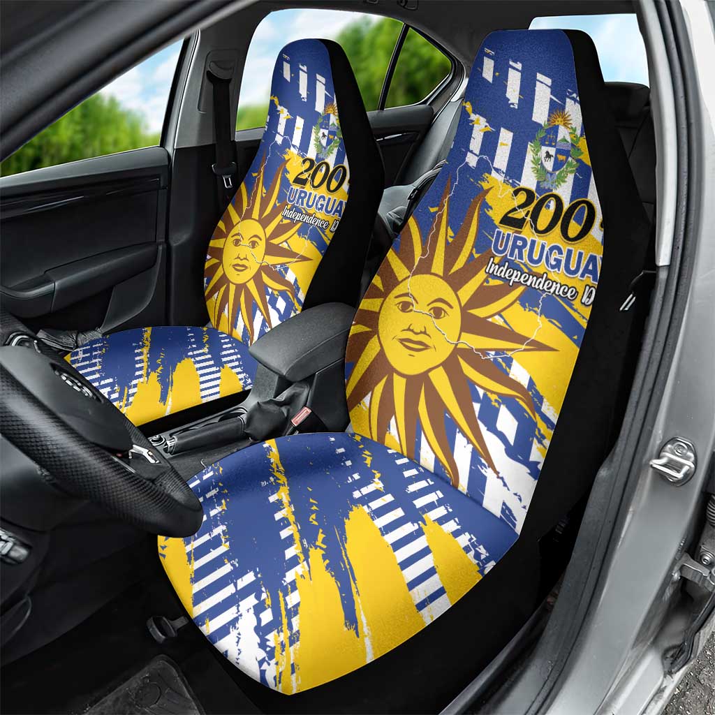 Uruguay 200th Independence Day Car Seat Cover Sol de Mayo Grunge Stylized - Wonder Print Shop