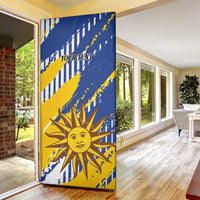Personalized Uruguay 200th Independence Day Door Cover Sol de Mayo Grunge Stylized - Wonder Print Shop