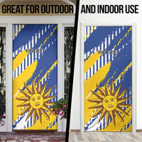 Personalized Uruguay 200th Independence Day Door Cover Sol de Mayo Grunge Stylized - Wonder Print Shop