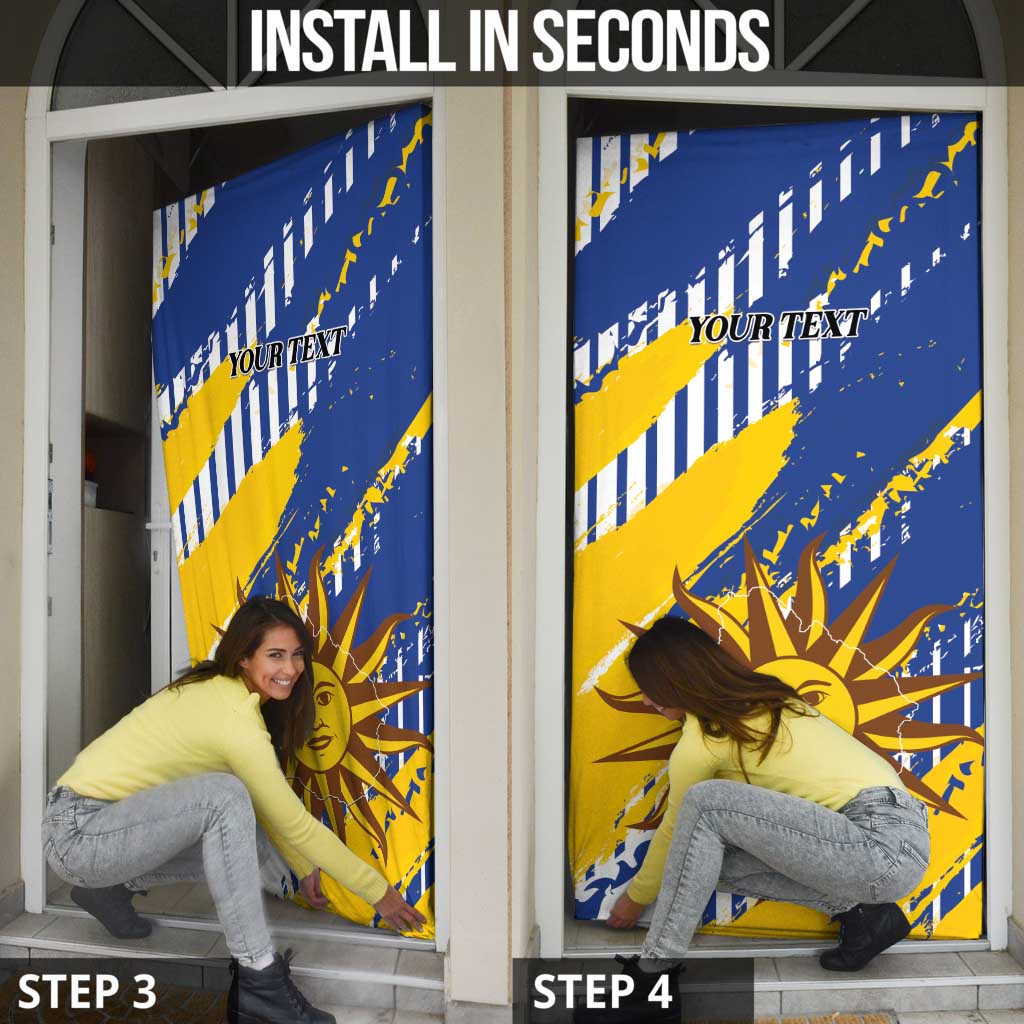 Personalized Uruguay 200th Independence Day Door Cover Sol de Mayo Grunge Stylized - Wonder Print Shop