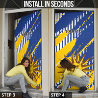 Personalized Uruguay 200th Independence Day Door Cover Sol de Mayo Grunge Stylized - Wonder Print Shop