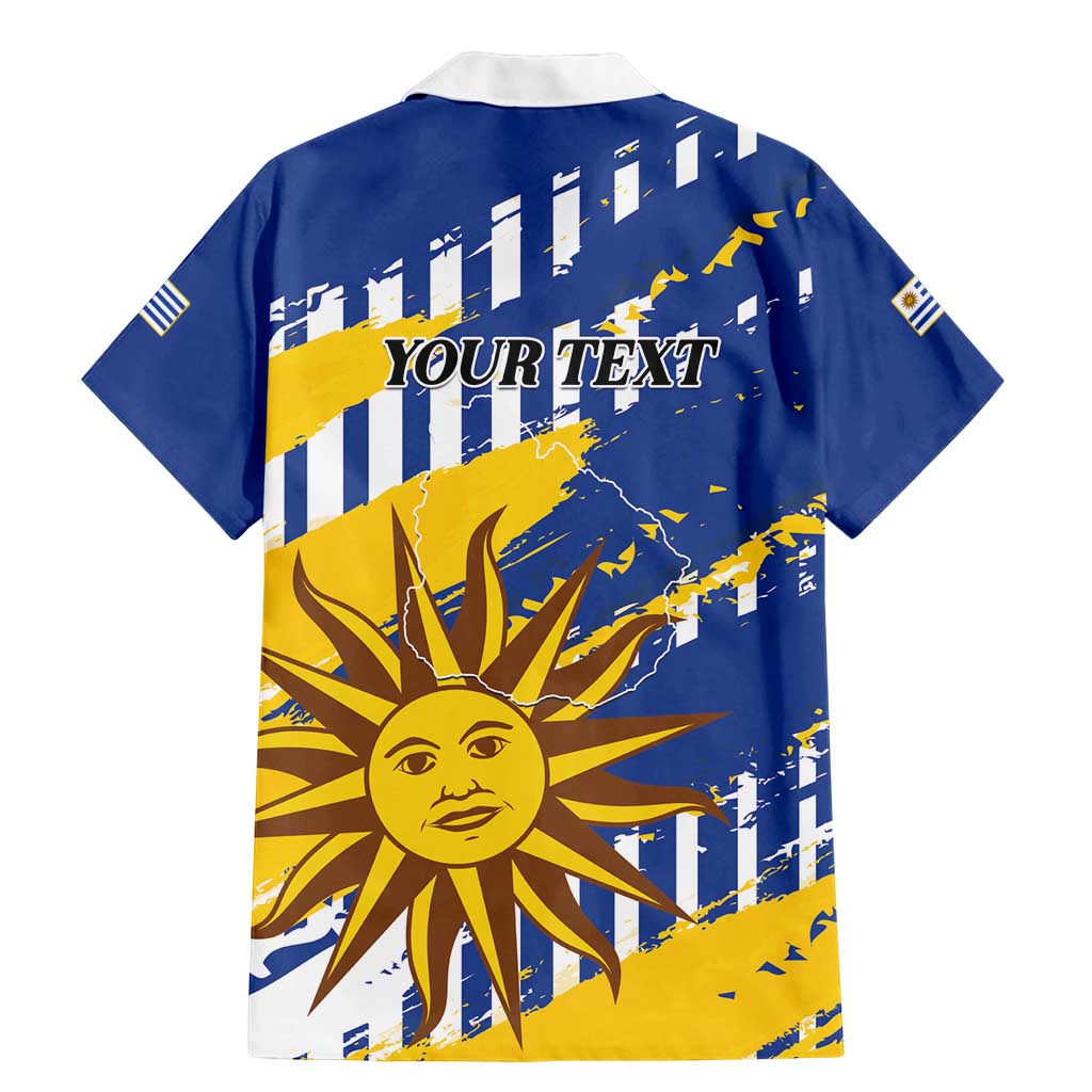 Personalized Uruguay 200th Independence Day Family Matching Mermaid Dress and Hawaiian Shirt Sol de Mayo Grunge Stylized - Wonder Print Shop