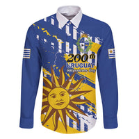 Personalized Uruguay 200th Independence Day Family Matching Summer Maxi Dress and Hawaiian Shirt Sol de Mayo Grunge Stylized - Wonder Print Shop