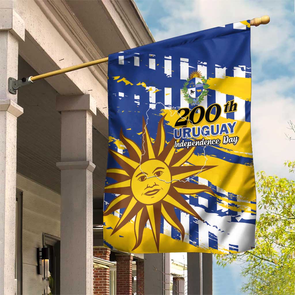 Uruguay 200th Independence Day Garden Flag Sol de Mayo Grunge Stylized - Wonder Print Shop
