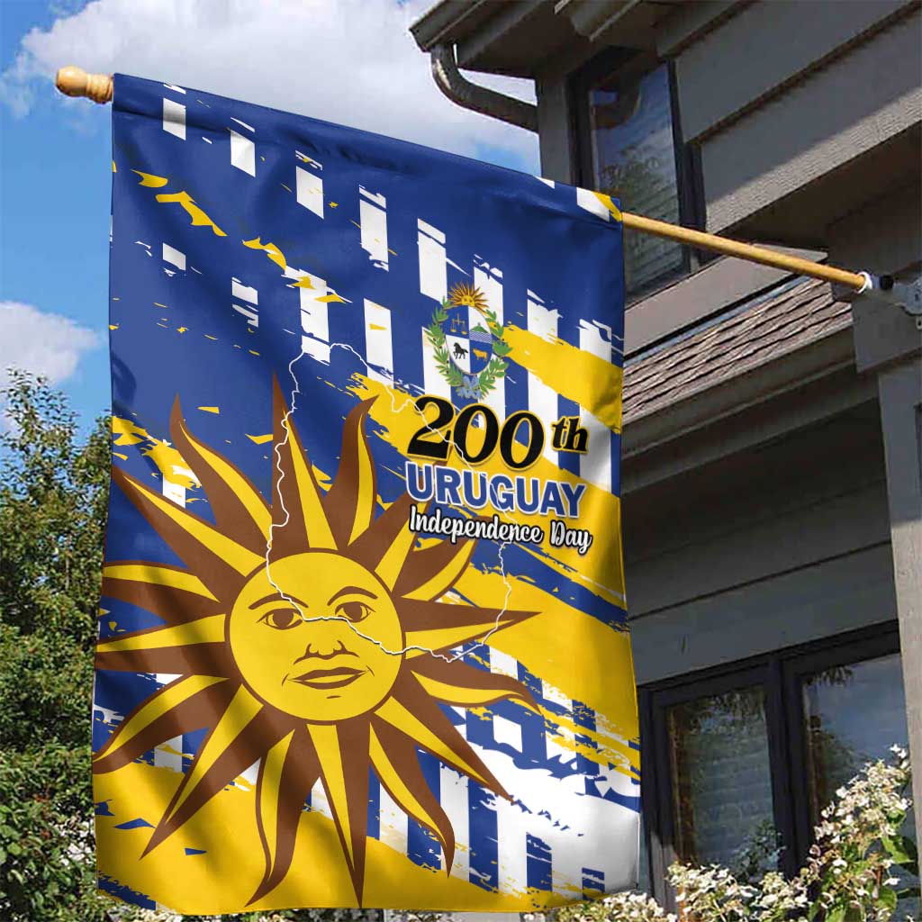 Uruguay 200th Independence Day Garden Flag Sol de Mayo Grunge Stylized - Wonder Print Shop