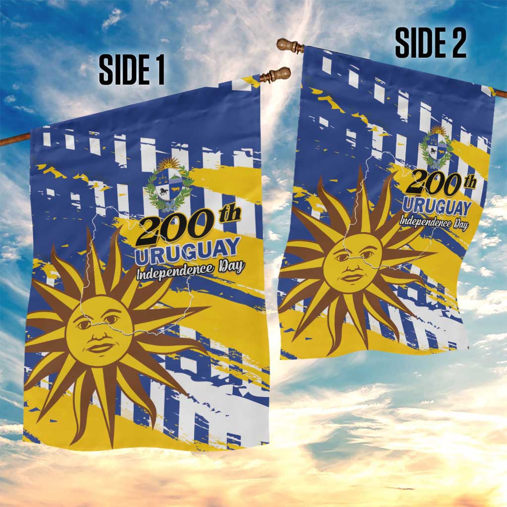 Uruguay 200th Independence Day Garden Flag Sol de Mayo Grunge Stylized - Wonder Print Shop