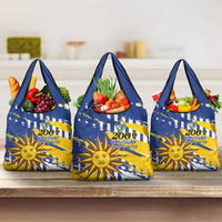 Uruguay 200th Independence Day Grocery Bag Sol de Mayo Grunge Stylized - Wonder Print Shop