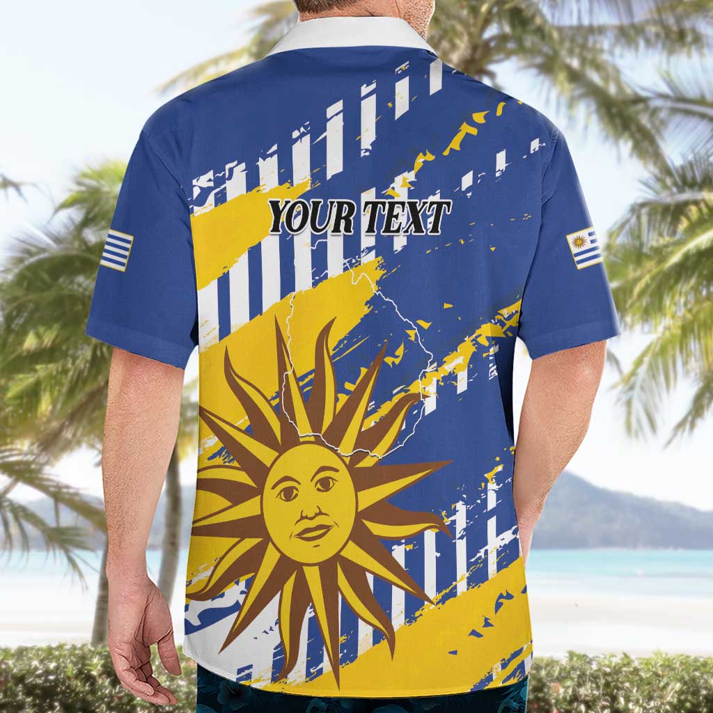 Personalized Uruguay 200th Independence Day Hawaiian Shirt Sol de Mayo Grunge Stylized - Wonder Print Shop