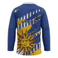 Personalized Uruguay 200th Independence Day Hockey Jersey Sol de Mayo Grunge Stylized - Wonder Print Shop